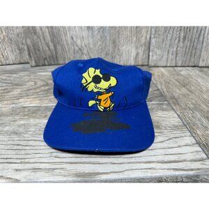 Vintage 90's Peanuts Blue Woodstock Head Start Snapback Hat